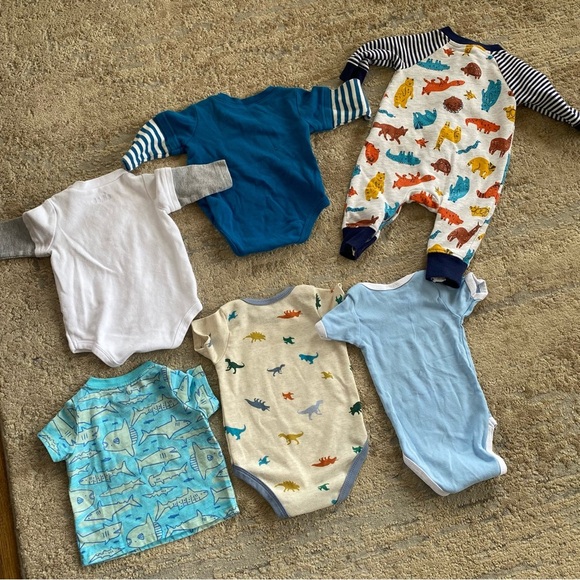 0-3 months Baby Boy Bundle of Sleepsuits Onesies Bodysuits Pants Grandpa Daddy - Picture 6 of 7